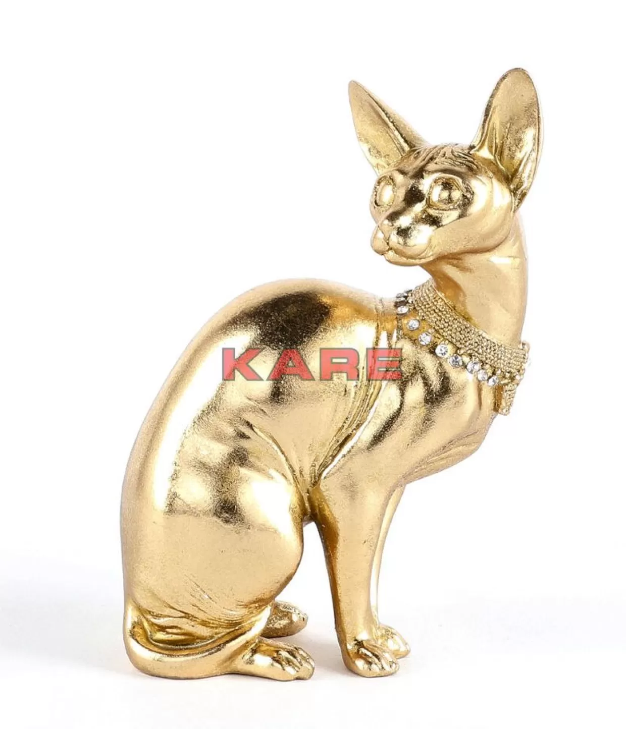Statua Elegante Gatto Audrey Dorato - Scultura da Interno 27 cm per Arredamento Moderno, Idea Regalo Raffinata by KARE Design