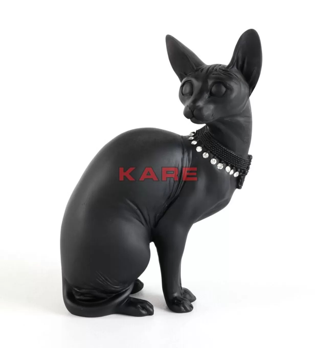 KARE Design - Elegante Statuetta Gatto Seduto Audrey in Tonalità Nera, Decorazione Moderna per Interni con Altezza 27 cm, Idea Regalo Originale
