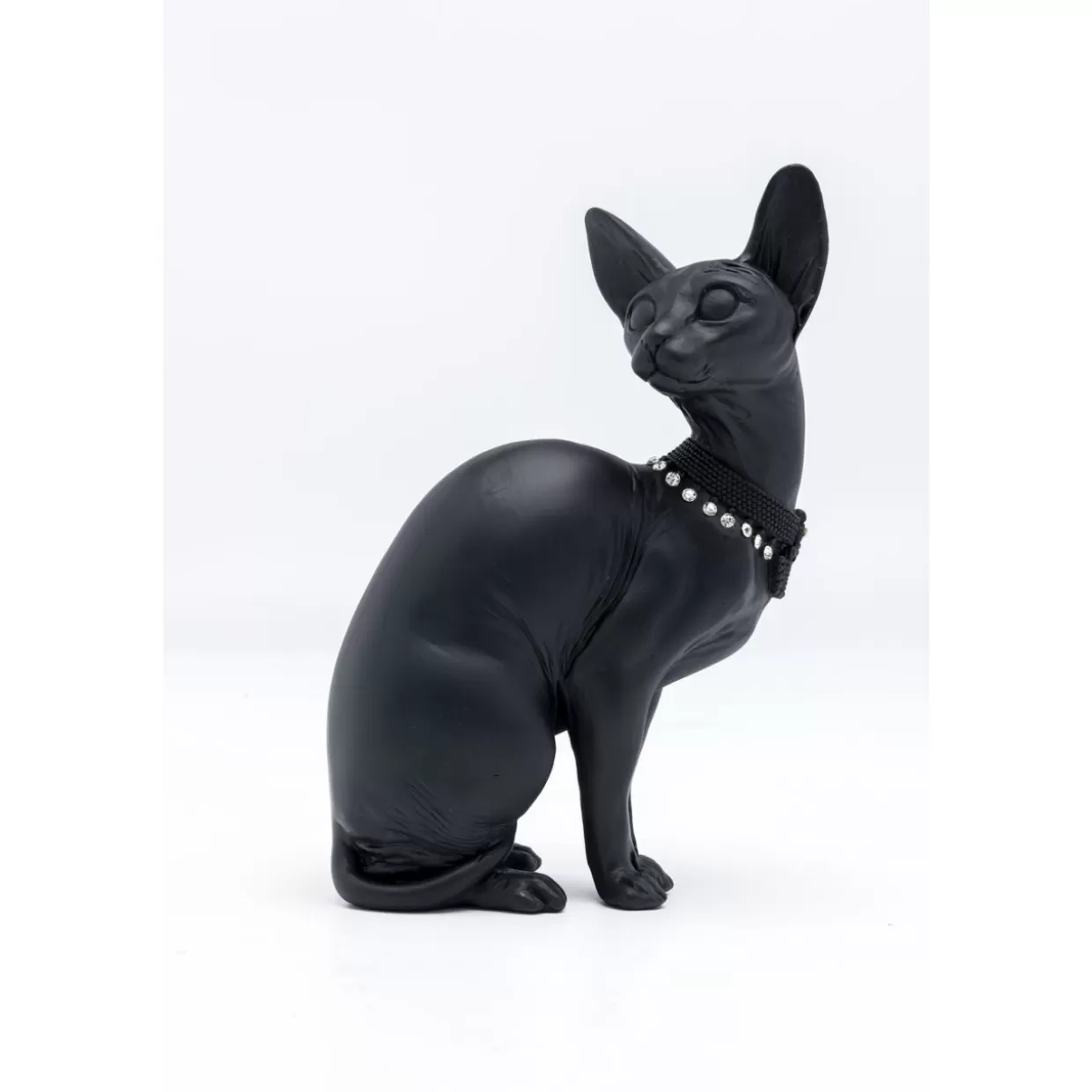 KARE Design - Elegante Statuetta Gatto Seduto Audrey in Tonalità Nera, Decorazione Moderna per Interni con Altezza 27 cm, Idea Regalo Originale