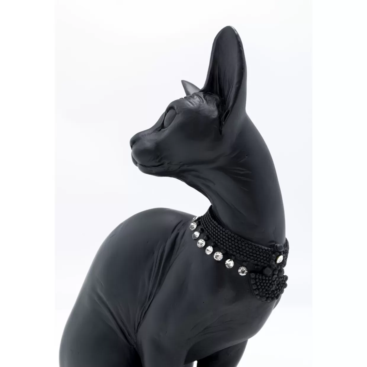 KARE Design - Elegante Statuetta Gatto Seduto Audrey in Tonalità Nera, Decorazione Moderna per Interni con Altezza 27 cm, Idea Regalo Originale