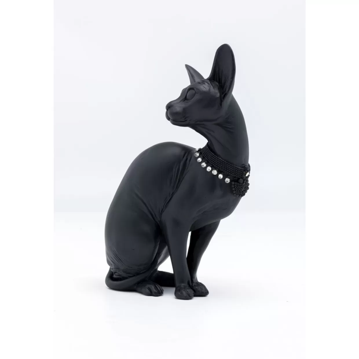 KARE Design - Elegante Statuetta Gatto Seduto Audrey in Tonalità Nera, Decorazione Moderna per Interni con Altezza 27 cm, Idea Regalo Originale