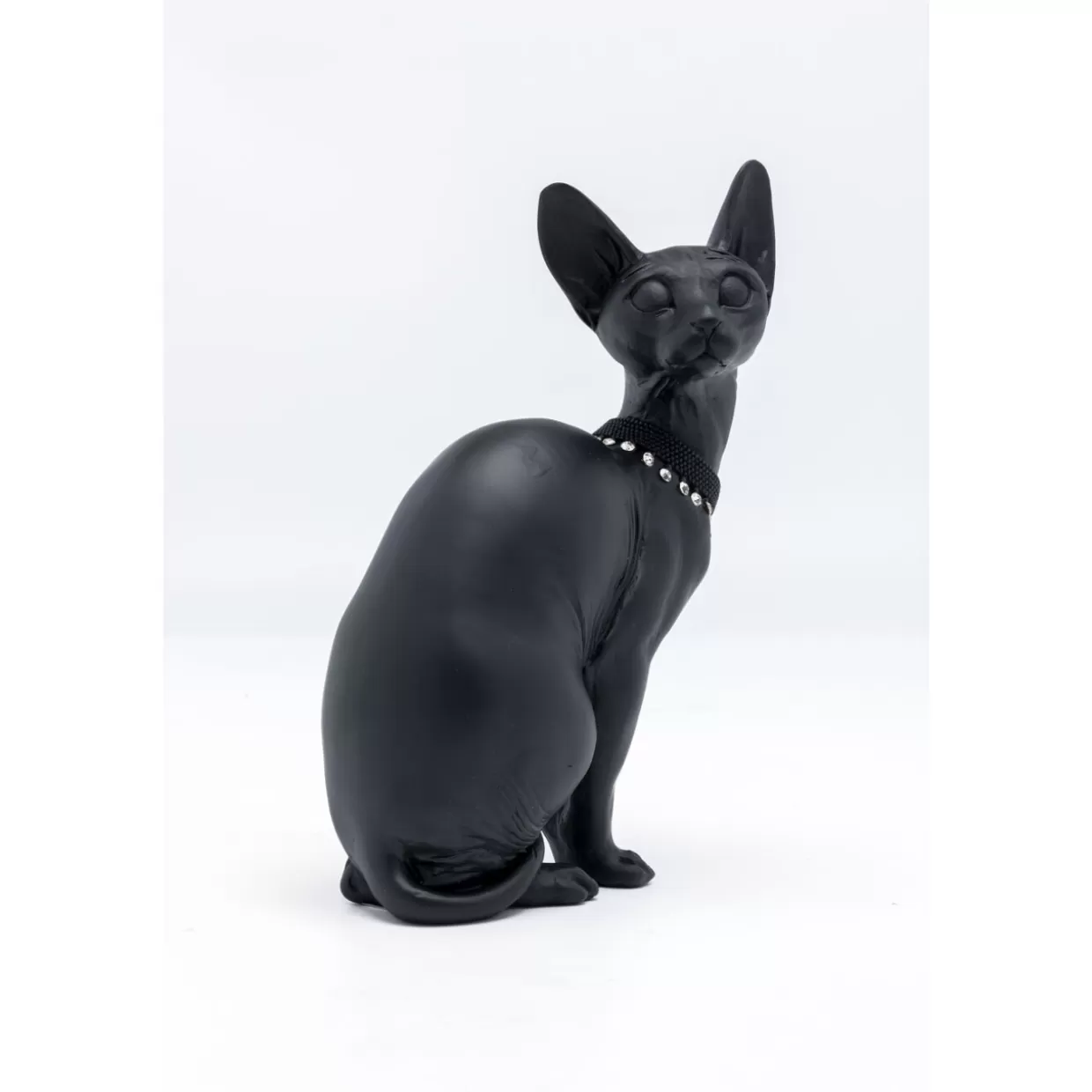 KARE Design - Elegante Statuetta Gatto Seduto Audrey in Tonalità Nera, Decorazione Moderna per Interni con Altezza 27 cm, Idea Regalo Originale