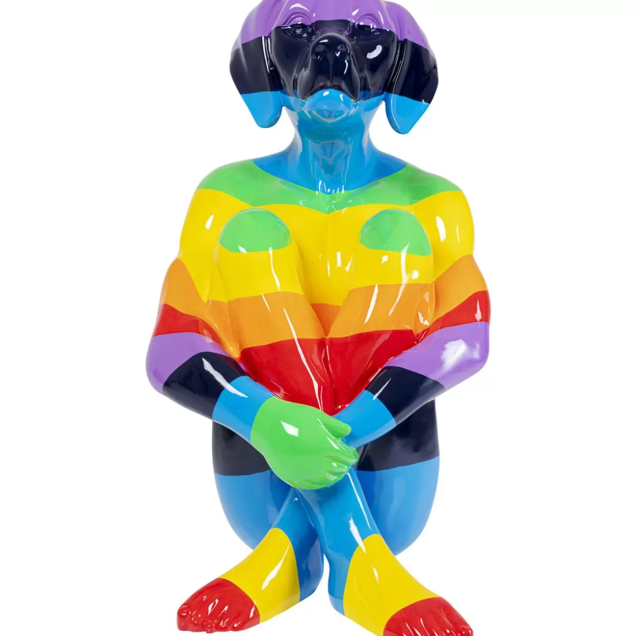Statua Decorativa Cane Seduto Arcobaleno - Design KARE | Articoli per Arredamento e Regali Originali, Modello 173