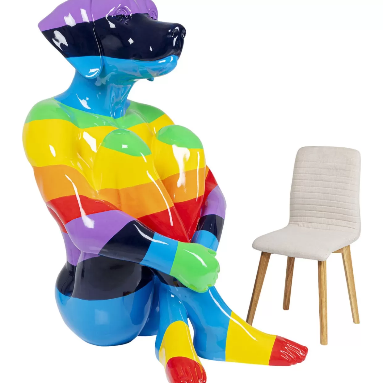 Statua Decorativa Cane Seduto Arcobaleno - Design KARE | Articoli per Arredamento e Regali Originali, Modello 173