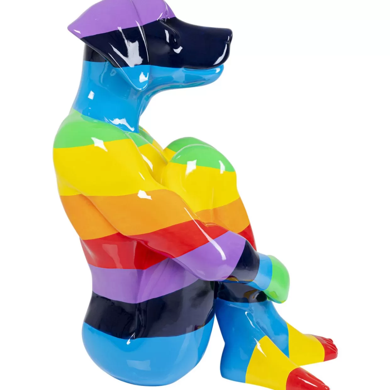 Statua Decorativa Cane Seduto Arcobaleno - Design KARE | Articoli per Arredamento e Regali Originali, Modello 173