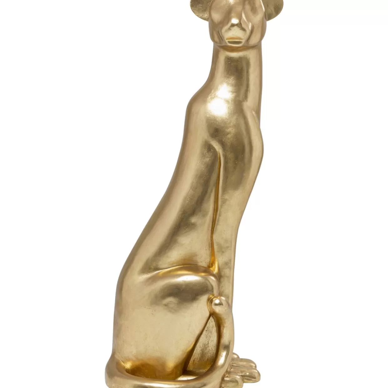 Leopardo Dorato in Posizione Seduta - Scultura Elegante per Interni 150 cm, KARE Design - Elemento di Classe per Arredamento Moderno e Idee Regalo Esclusive
