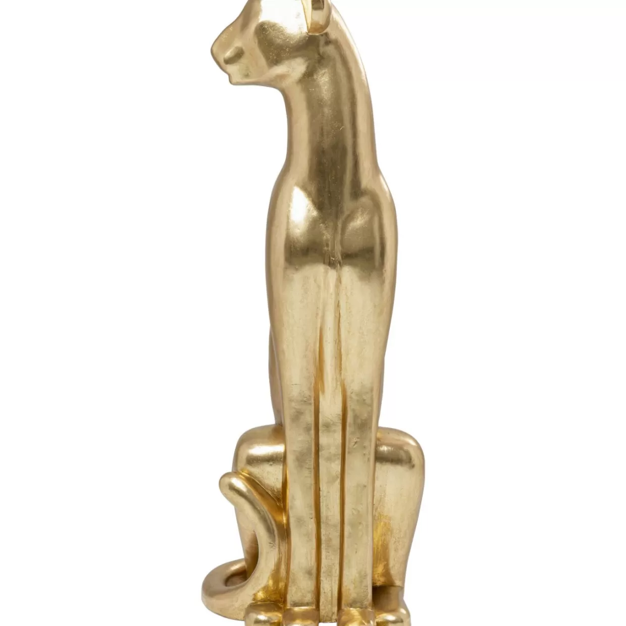 Leopardo Dorato in Posizione Seduta - Scultura Elegante per Interni 150 cm, KARE Design - Elemento di Classe per Arredamento Moderno e Idee Regalo Esclusive