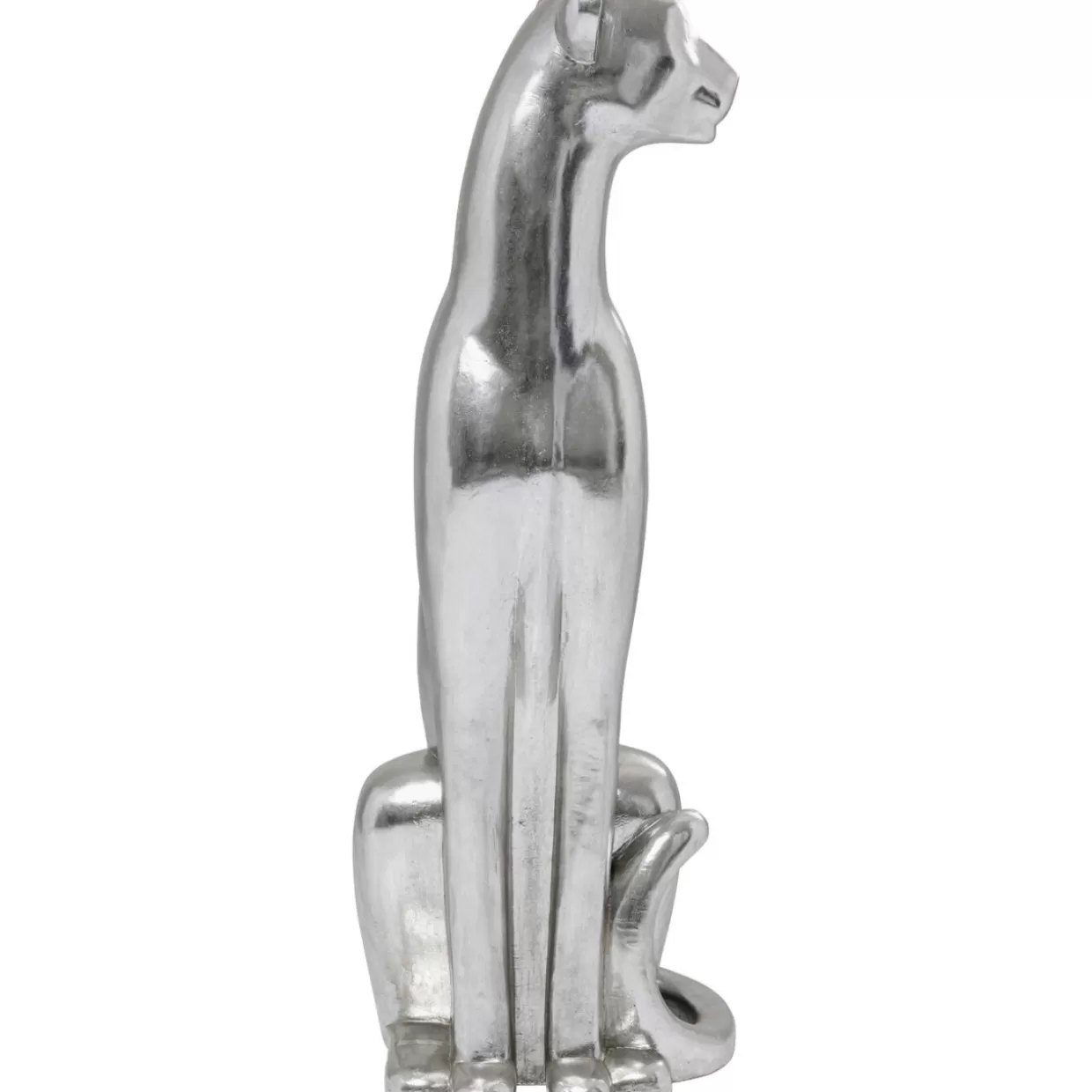 Leopardo Argento Seduto - Scultura Decorativa KARE Design 150 cm per Interni e Giardino