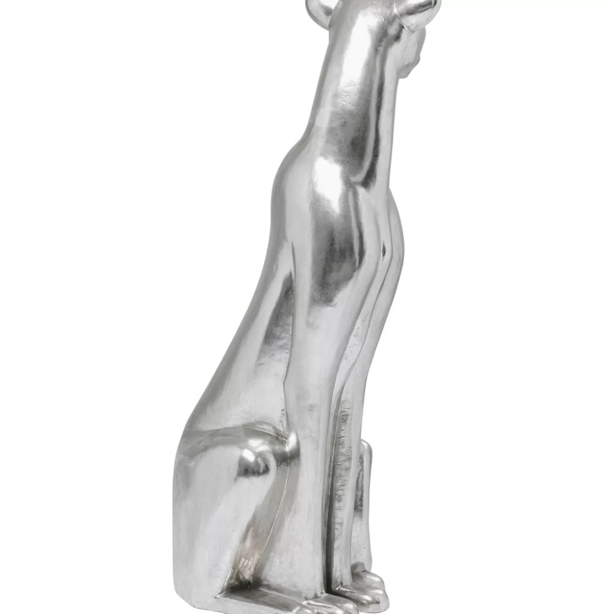 Leopardo Argento Seduto - Scultura Decorativa KARE Design 150 cm per Interni e Giardino