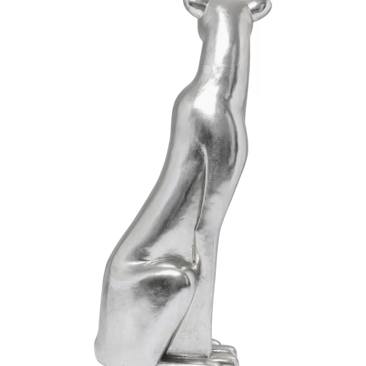 Leopardo Argento Seduto - Scultura Decorativa KARE Design 150 cm per Interni e Giardino