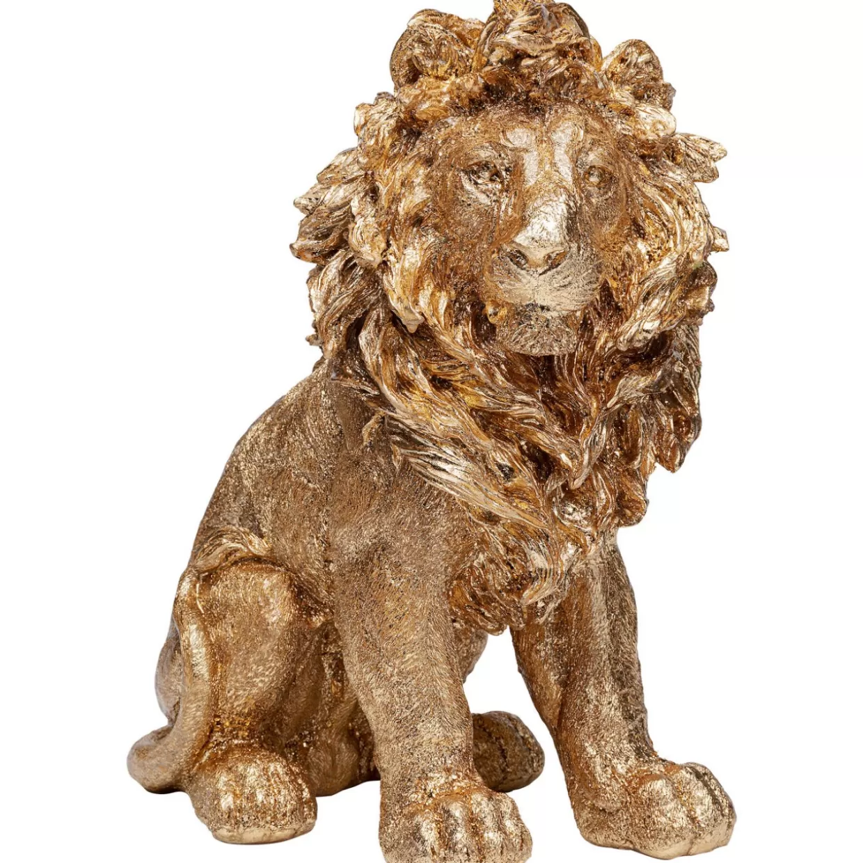 Leone Dorato in Posa - Scultura Decorativa da 42 cm per Interni ed Esterni - KARE Design Articoli per la Casa e Regali Esclusivi