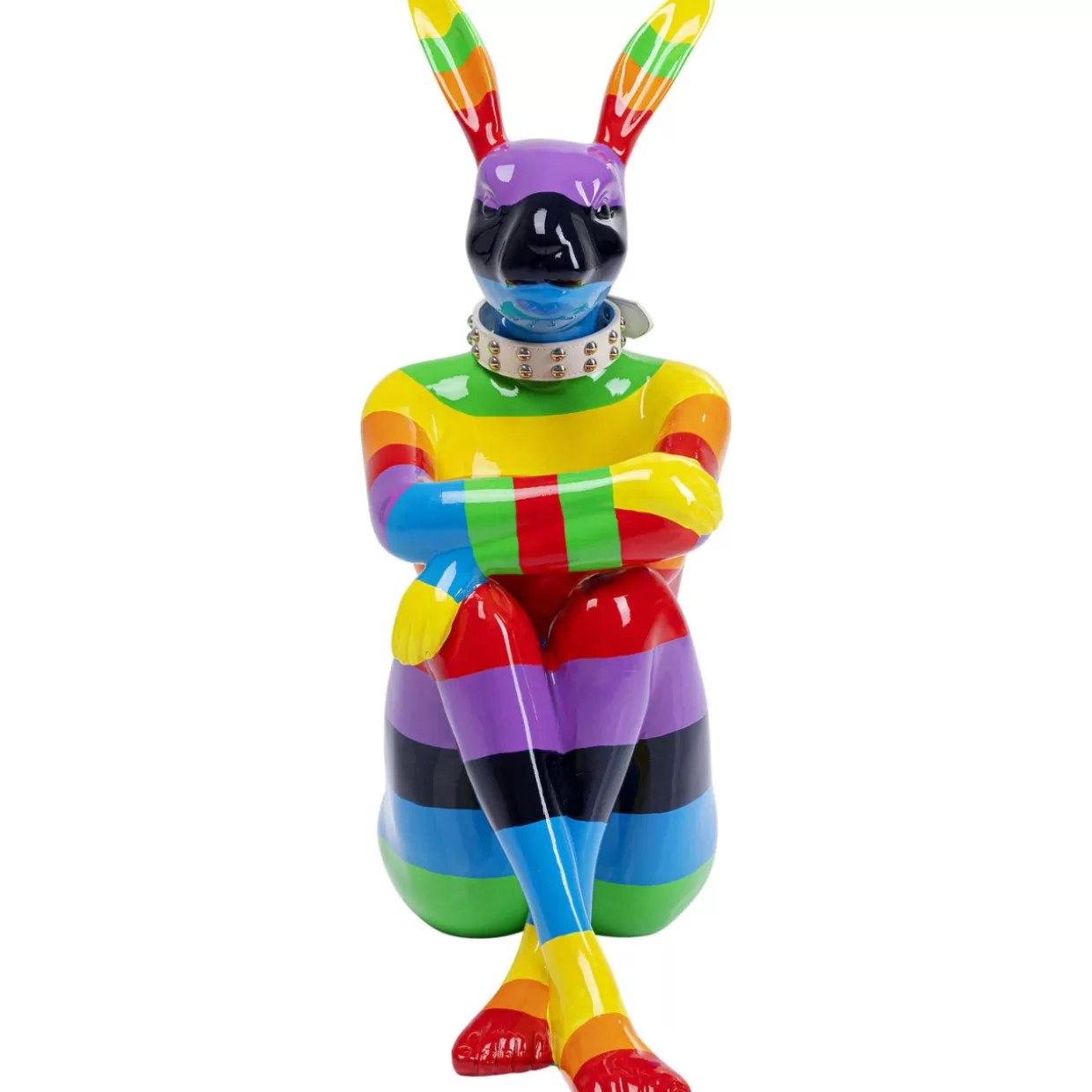 KARE Design - Statua Decorativa Coniglio Seduto Arcobaleno, 80 cm - Idea Regalo Originale per la Casa