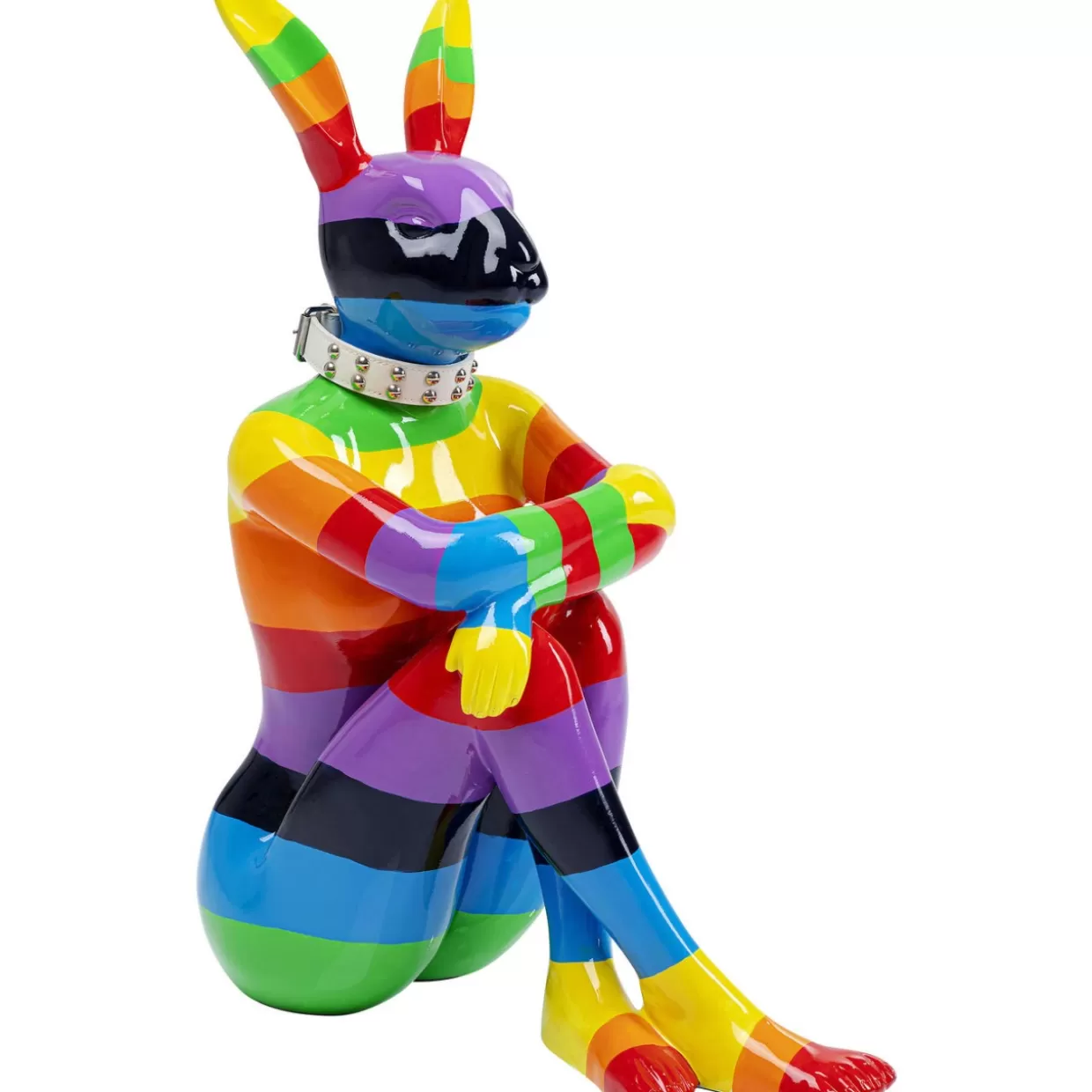 KARE Design - Statua Decorativa Coniglio Seduto Arcobaleno, 80 cm - Idea Regalo Originale per la Casa