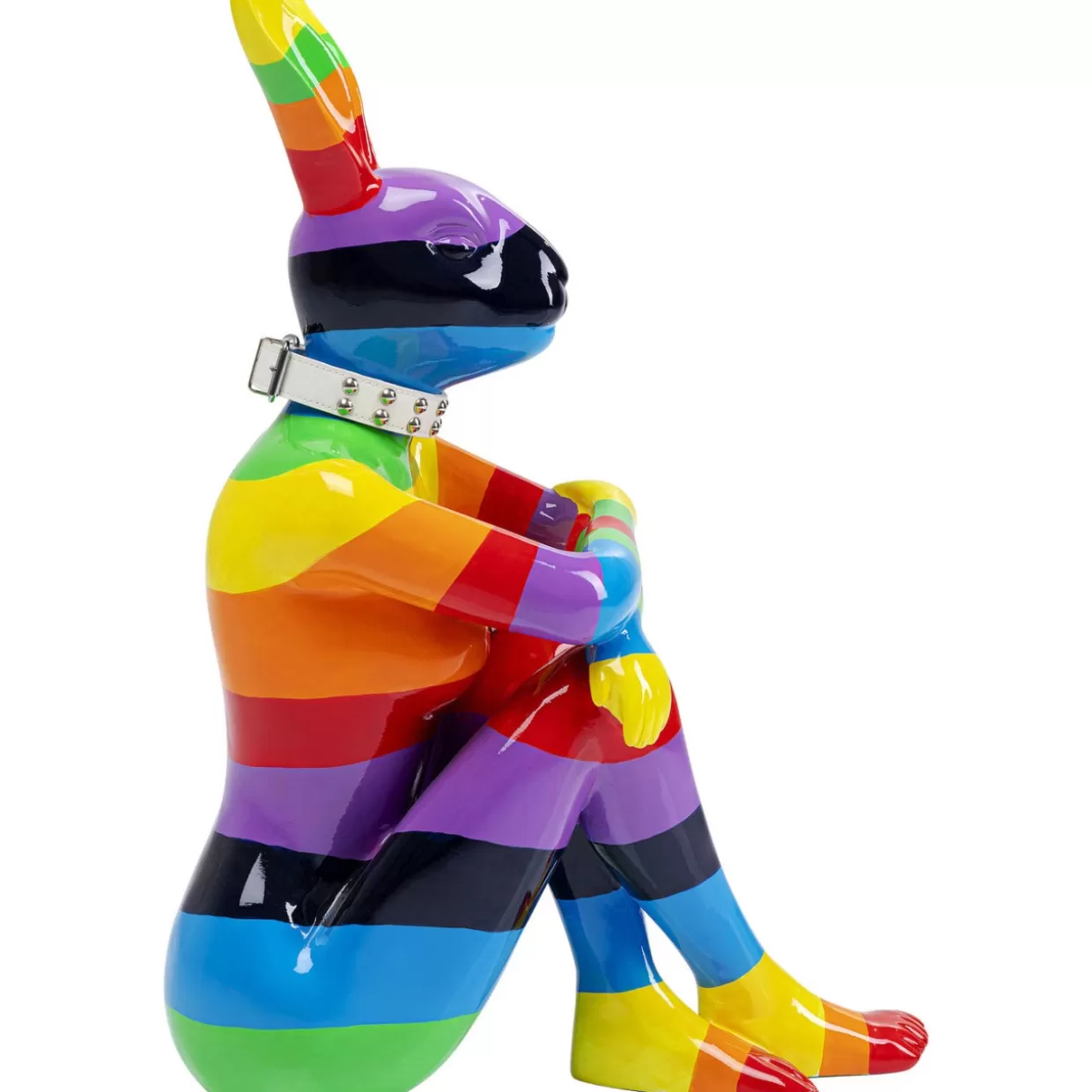 KARE Design - Statua Decorativa Coniglio Seduto Arcobaleno, 80 cm - Idea Regalo Originale per la Casa