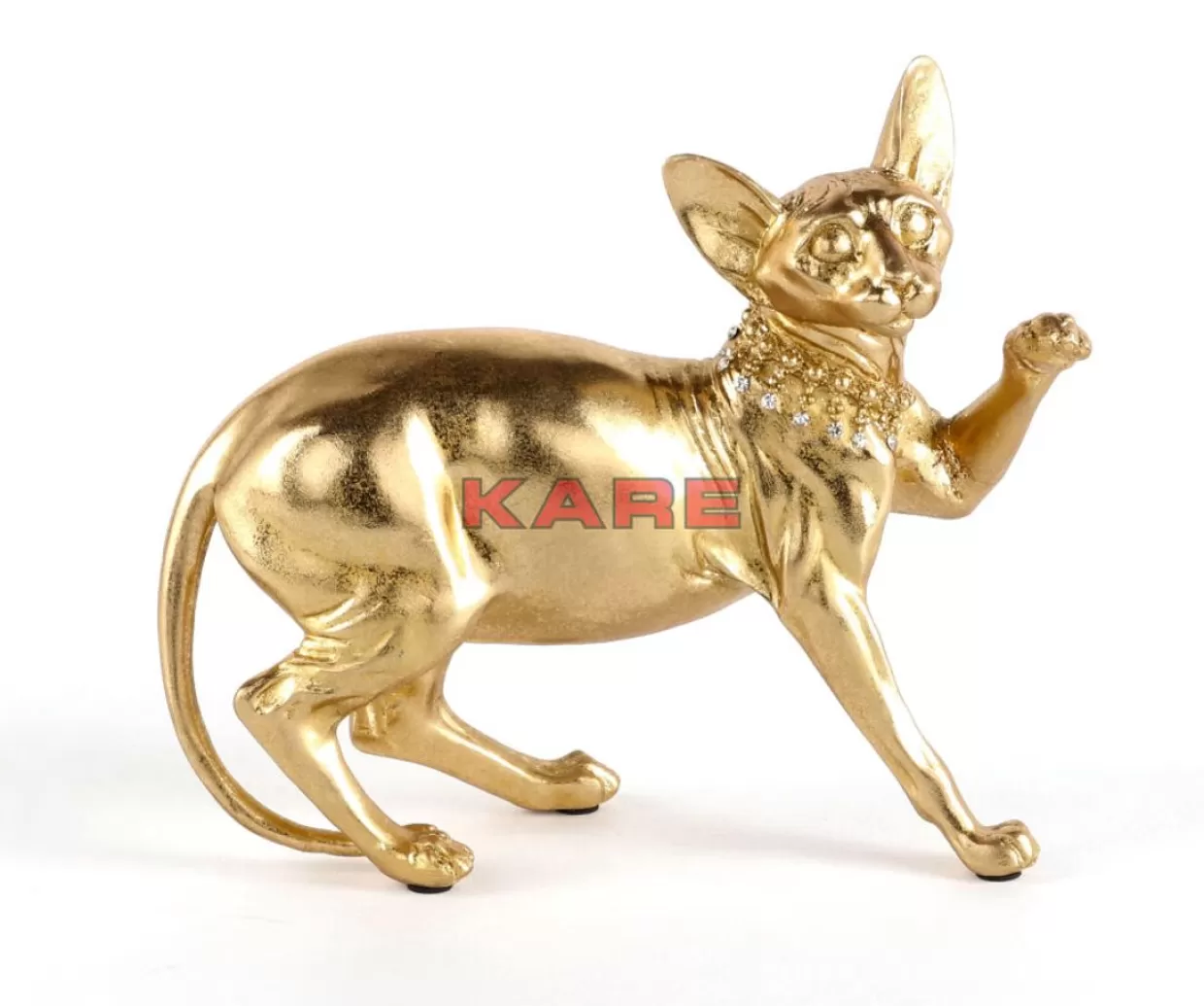 Statua Decorativa Gatto in Piedi Audrey Dorata - 29 cm per Interni Moderni | Idea Regalo Elegante by KARE Design