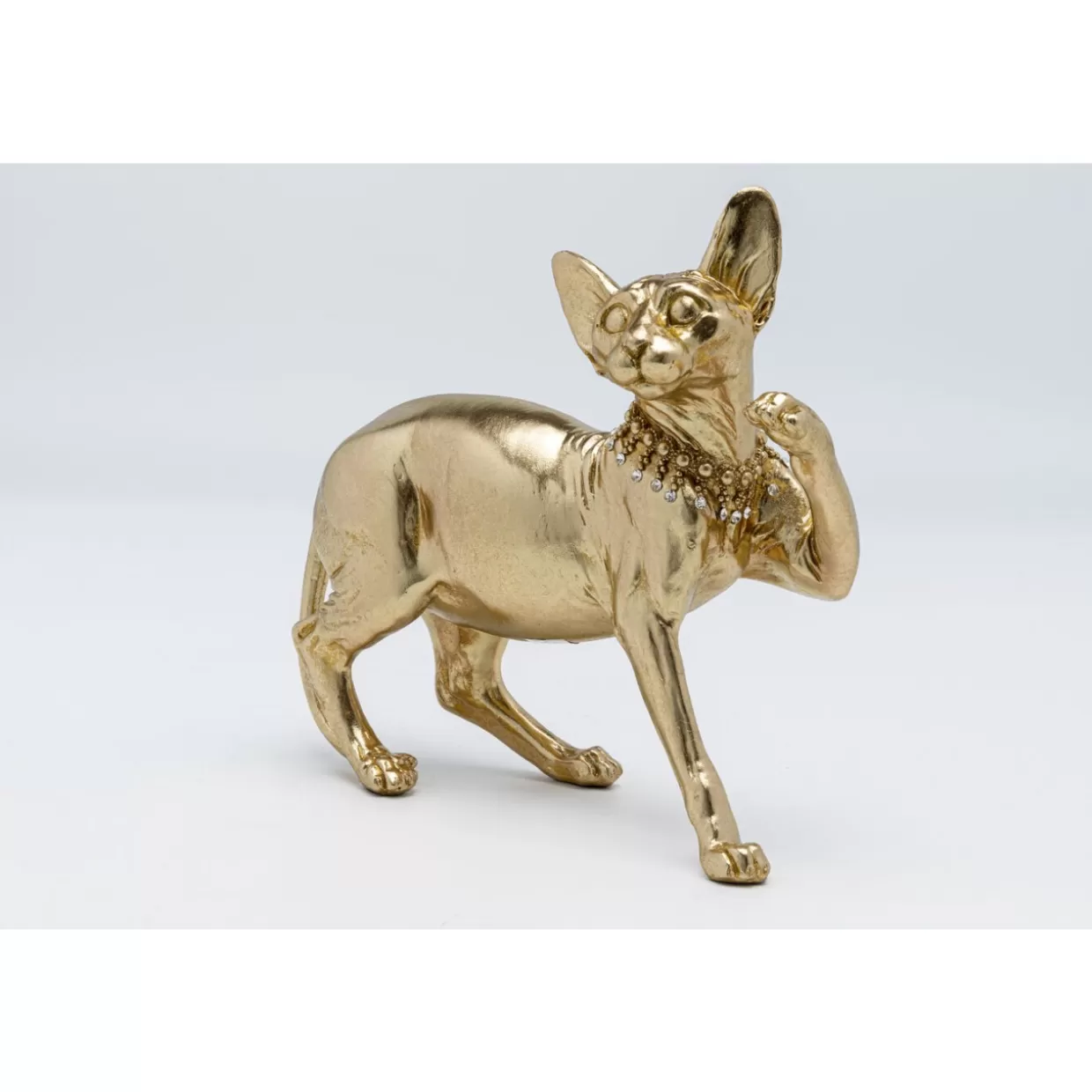 Statua Decorativa Gatto in Piedi Audrey Dorata - 29 cm per Interni Moderni | Idea Regalo Elegante by KARE Design