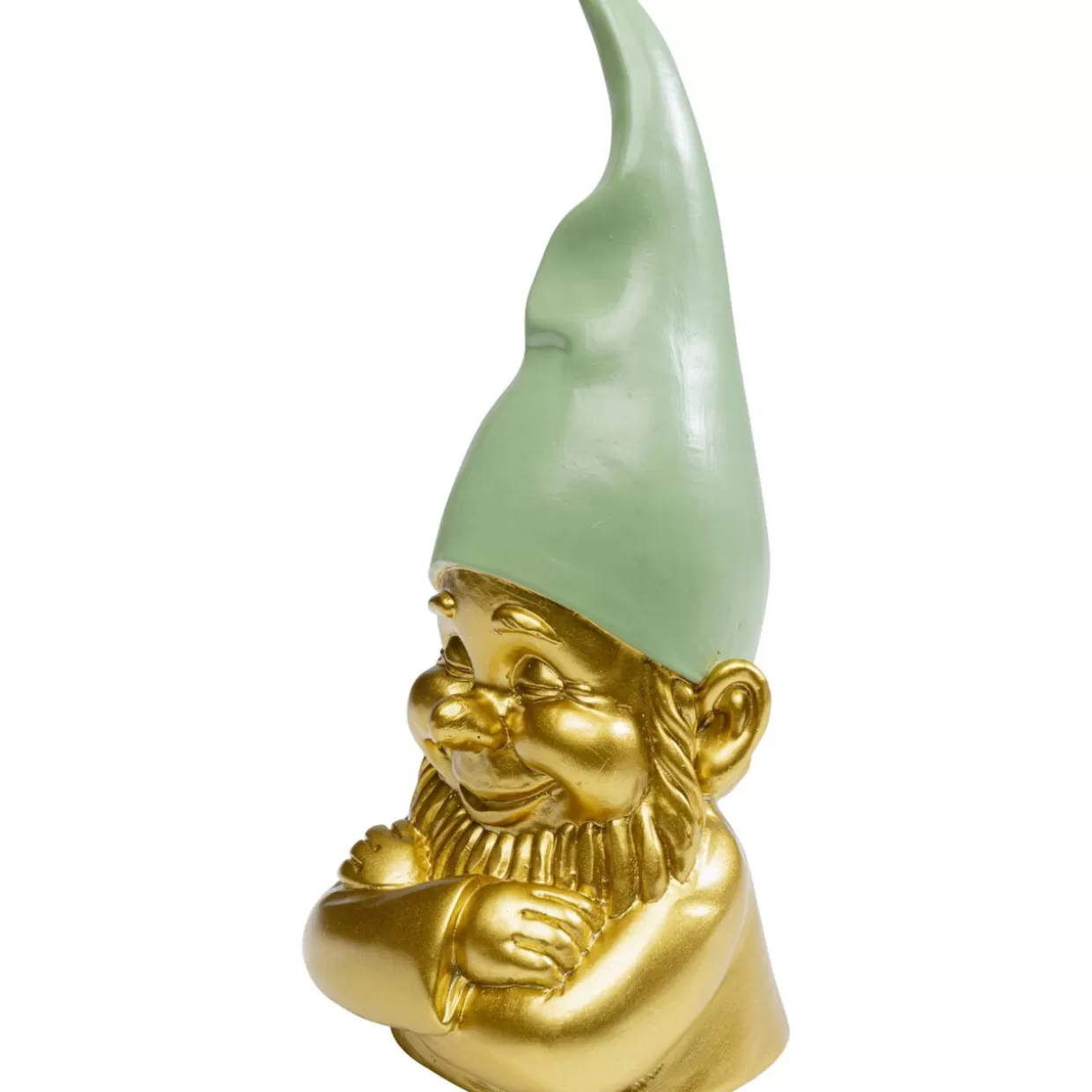 Gnomo Portafortuna in Tonalità Oro e Verde - Decorazione per Interni KARE Design, Altezza 21cm, Stile Moderno per Regali e Arredamento