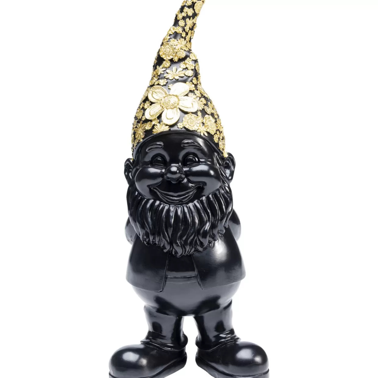 KARE Design - Gnomo da Collezione in Nero e Oro, 30 cm - Statua da Interno per Arredamento Creativo e Regali Unici