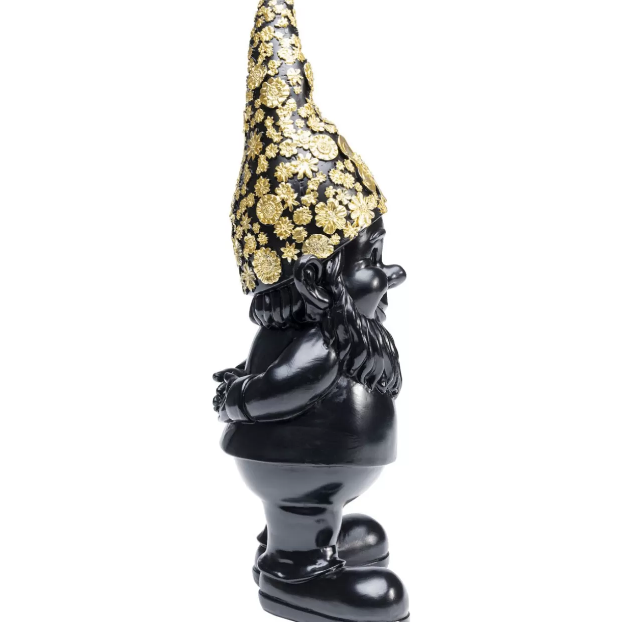 KARE Design - Gnomo da Collezione in Nero e Oro, 30 cm - Statua da Interno per Arredamento Creativo e Regali Unici
