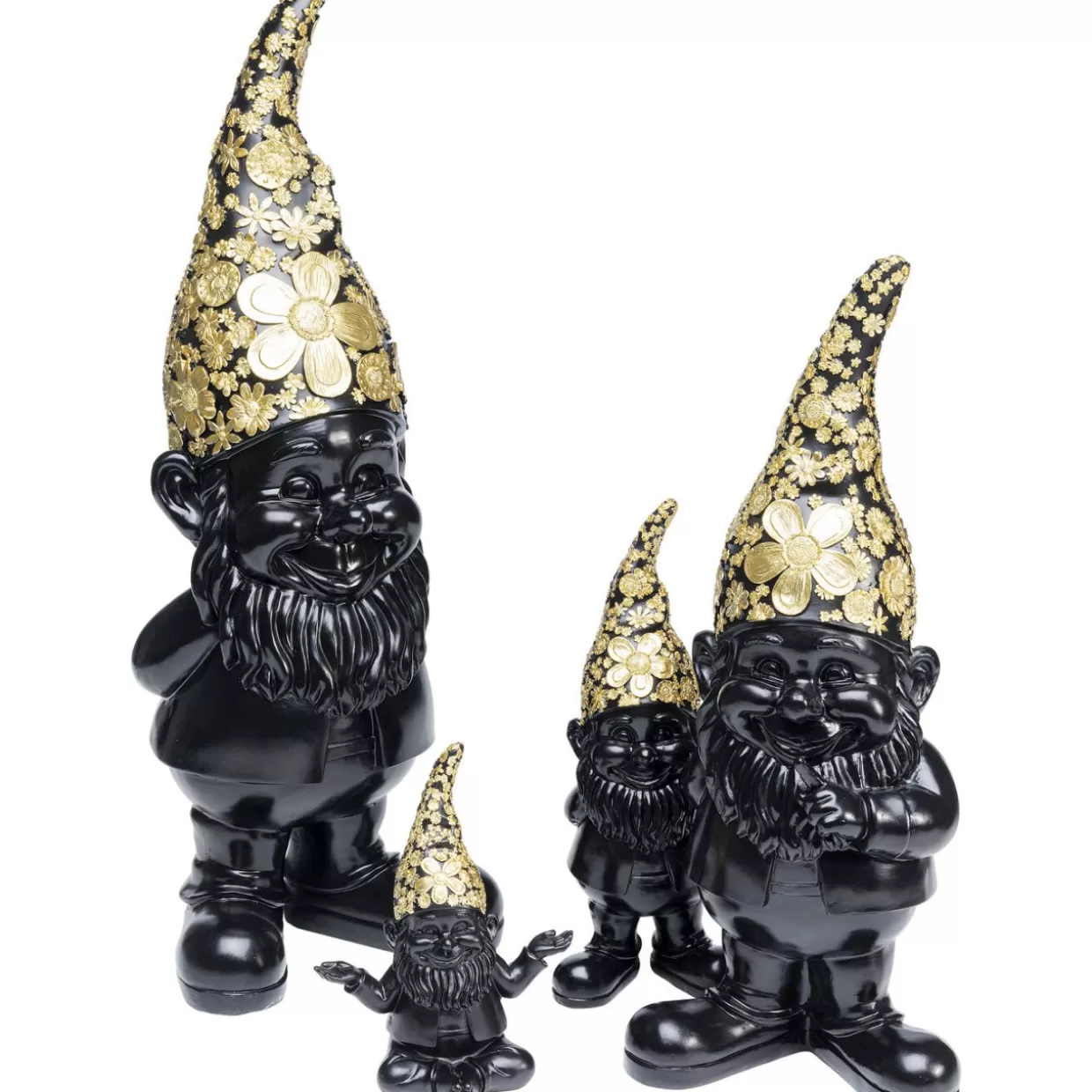 KARE Design - Gnomo da Collezione in Nero e Oro, 30 cm - Statua da Interno per Arredamento Creativo e Regali Unici