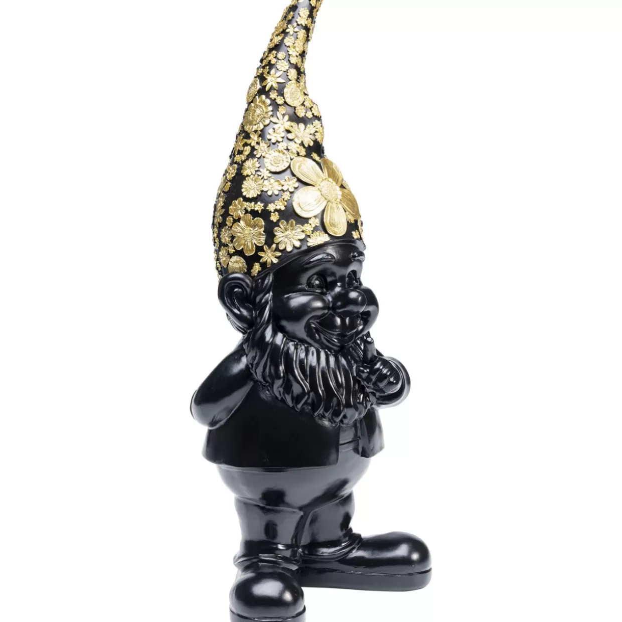 KARE Design Decorazioni & Articoli Regalo - Nano da Giardino Elegante in Nero e Oro, Altezza 46 cm per Interni ed Esterni