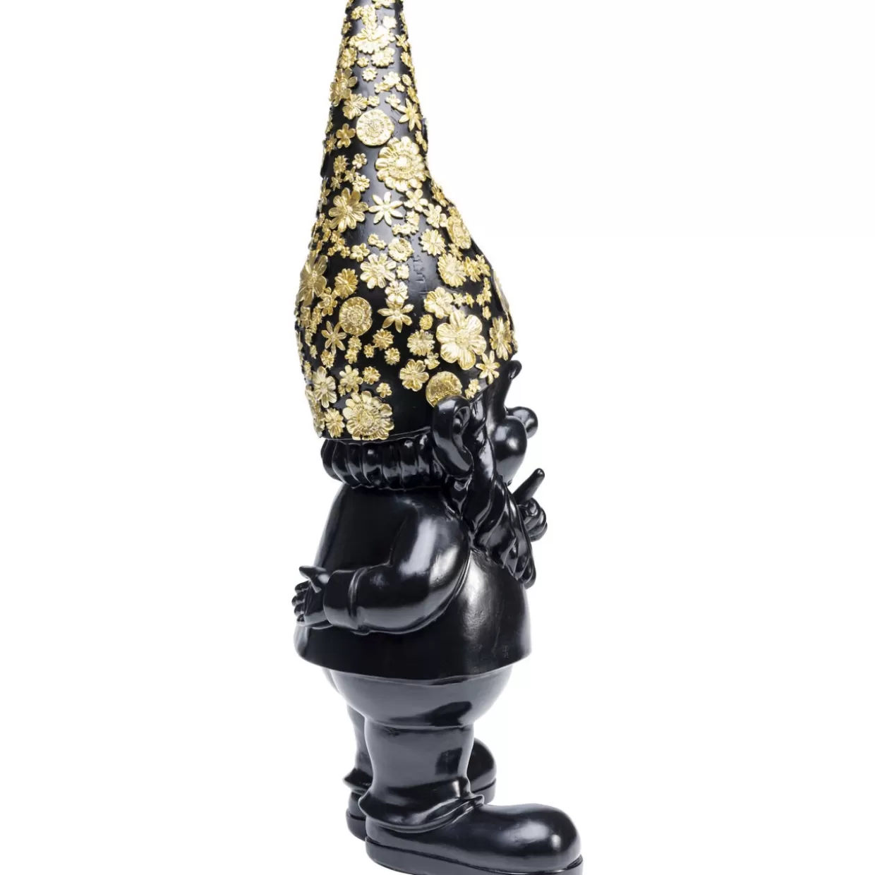 KARE Design Decorazioni & Articoli Regalo - Nano da Giardino Elegante in Nero e Oro, Altezza 46 cm per Interni ed Esterni