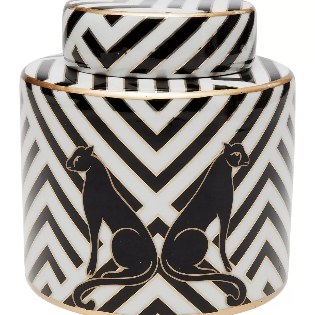 KARE Design - Statuetta Decorativa Pantera Gefas, 16 cm - Articoli Regalo per la Casa 

(：，