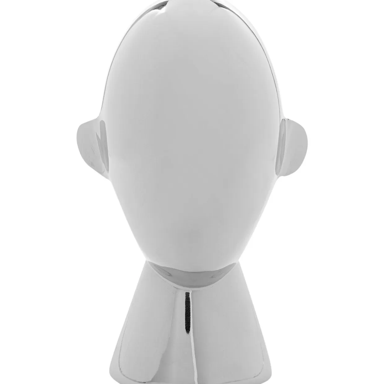 KARE Design Scultura Moderna - Volto Astratto in Argento Lucido, Decorazione Contemporanea 22 cm per Interni