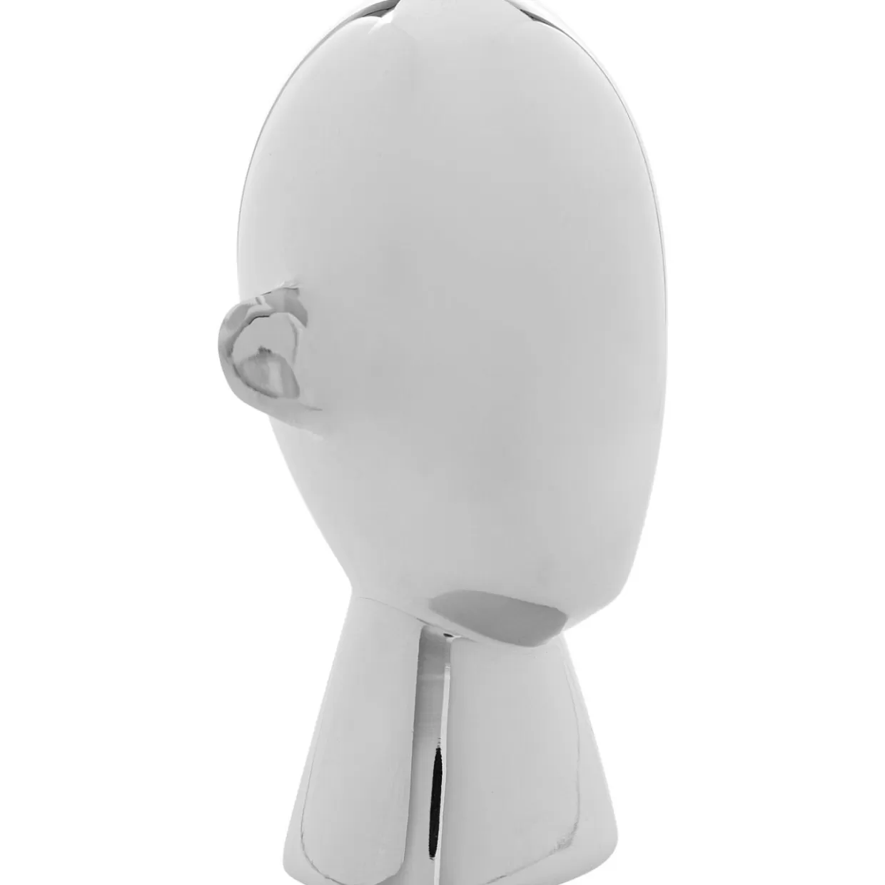 KARE Design Scultura Moderna - Volto Astratto in Argento Lucido, Decorazione Contemporanea 22 cm per Interni