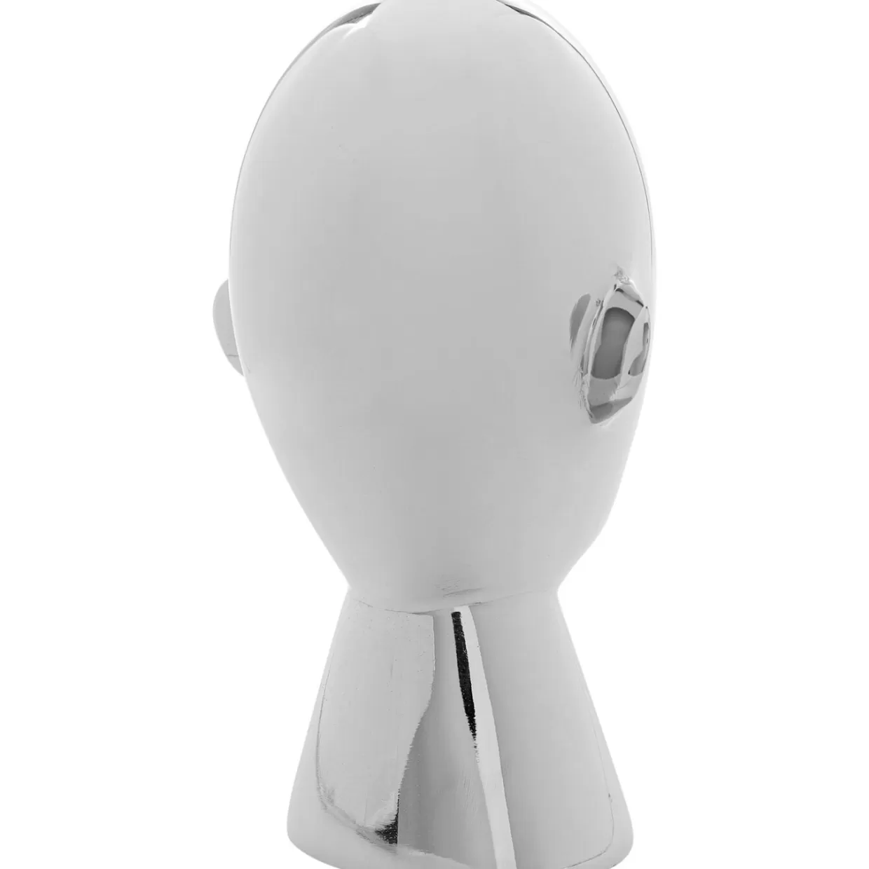 KARE Design Scultura Moderna - Volto Astratto in Argento Lucido, Decorazione Contemporanea 22 cm per Interni