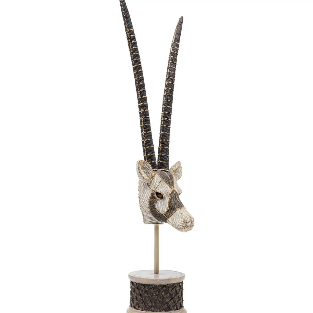 KARE Design - Testa Decorativa Antilope con Perle, Oggetto Arredamento Moderno 79 cm per Casa Elegante - Idee Regalo Originali