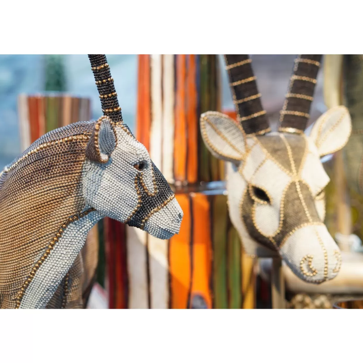 KARE Design - Testa Decorativa Antilope con Perle, Oggetto Arredamento Moderno 79 cm per Casa Elegante - Idee Regalo Originali