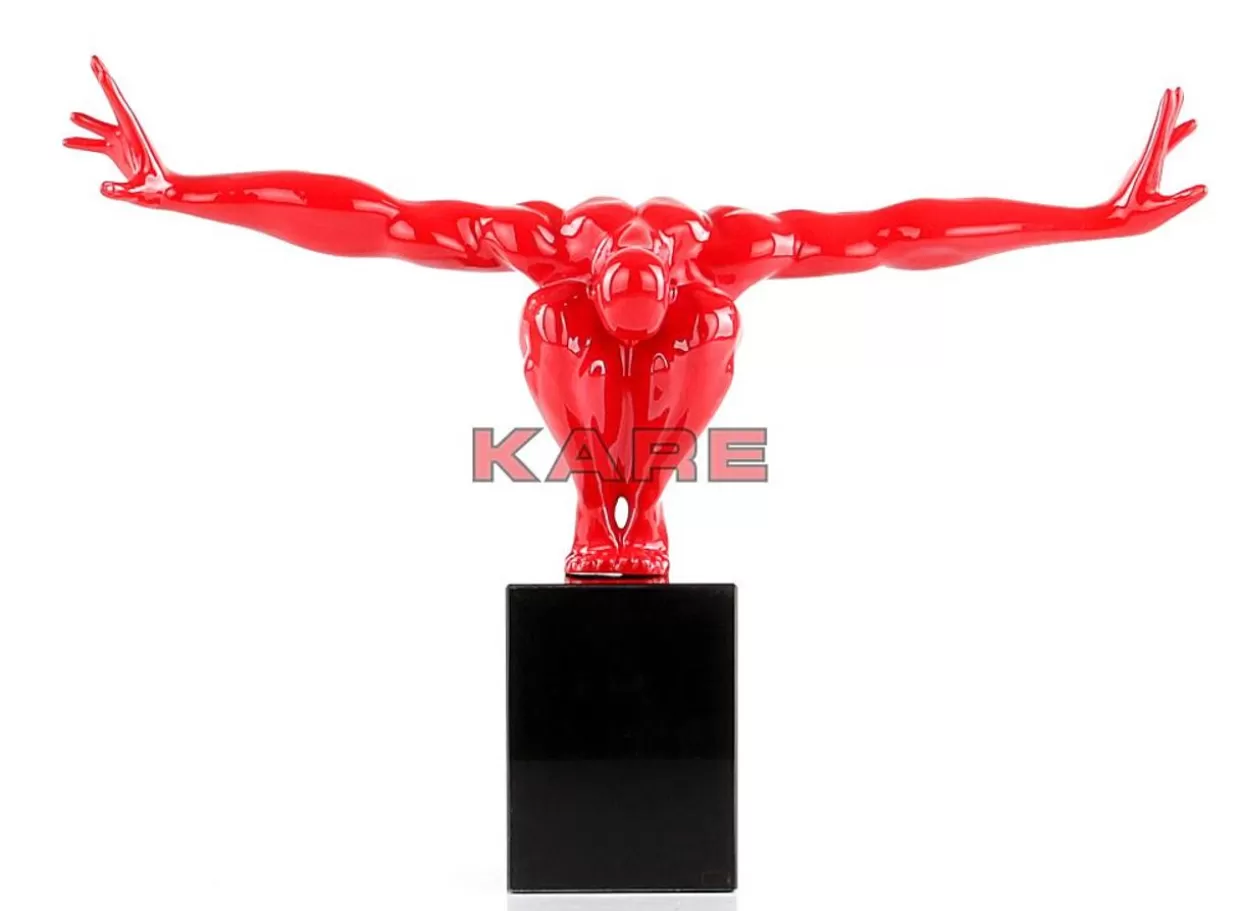 KARE Design - Oggetti Decorativi e Idee Regalo Originali | Scultura Atletica in Tonalità Rosso Fuoco