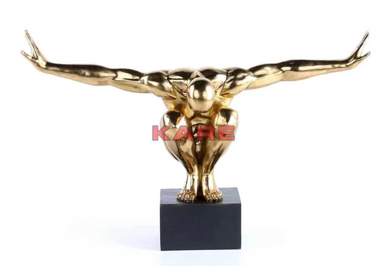 Scultura Decorativa Atletico XL in Foglia Oro - Oggetto Artistico per Interni by KARE Design

(：，