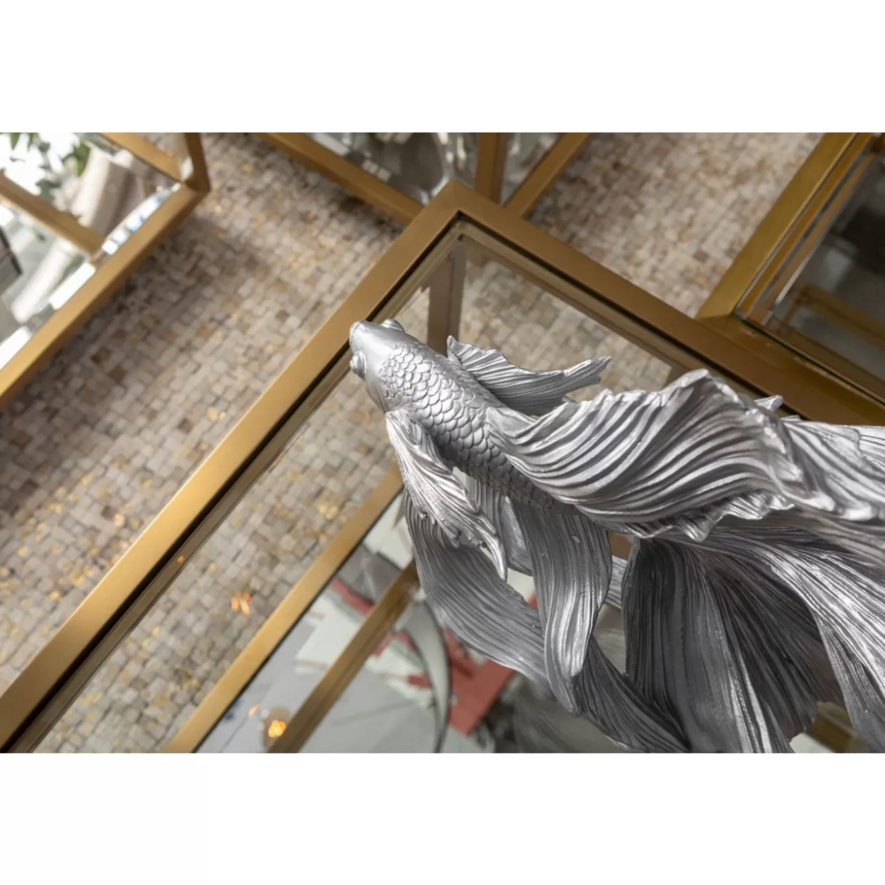 Decorative Betta Fish in Argento - Oggetto Elegante per la Casa di KARE Design, Stile Moderno e Minimalista