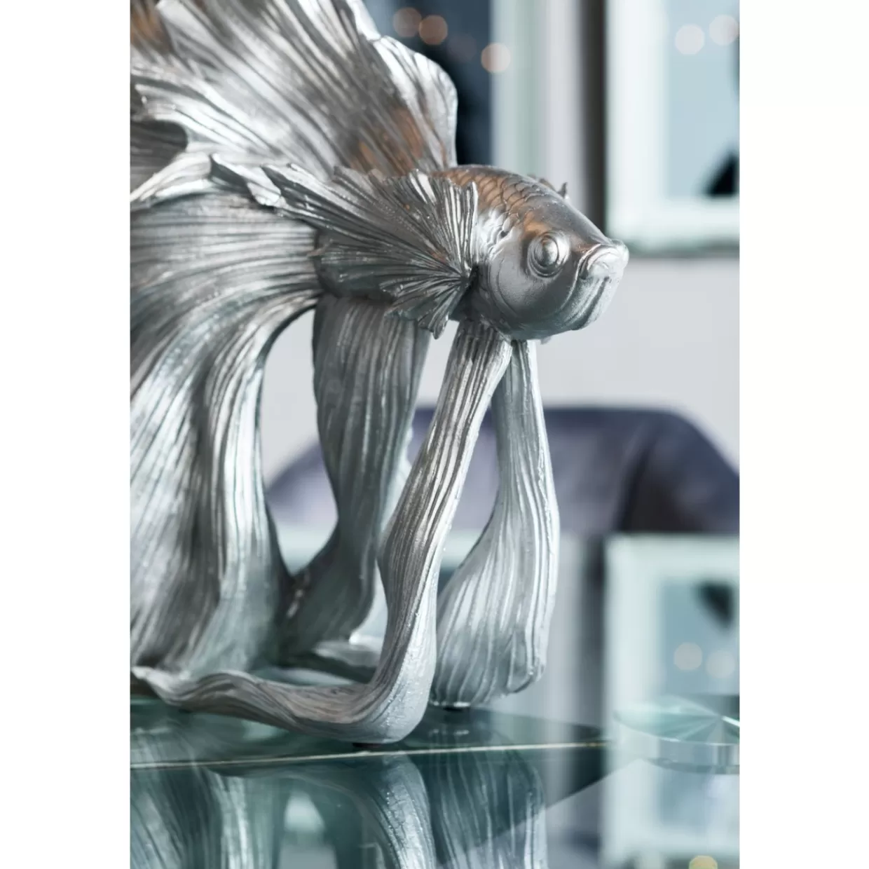 Decorative Betta Fish in Argento - Oggetto Elegante per la Casa di KARE Design, Stile Moderno e Minimalista