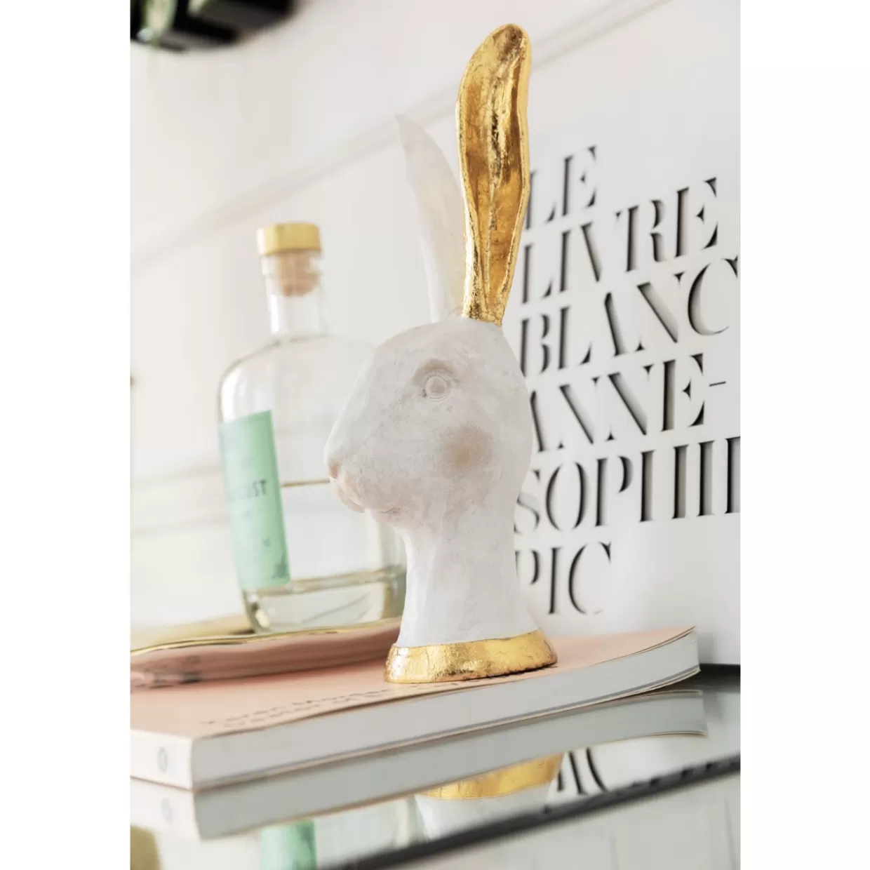 Coniglio Decorativo KARE Design in Tonalità Dorata - Scultura da Collezione 30 cm per Interni Chic, Regalo Elegante per Appassionati di Arredo Moderno