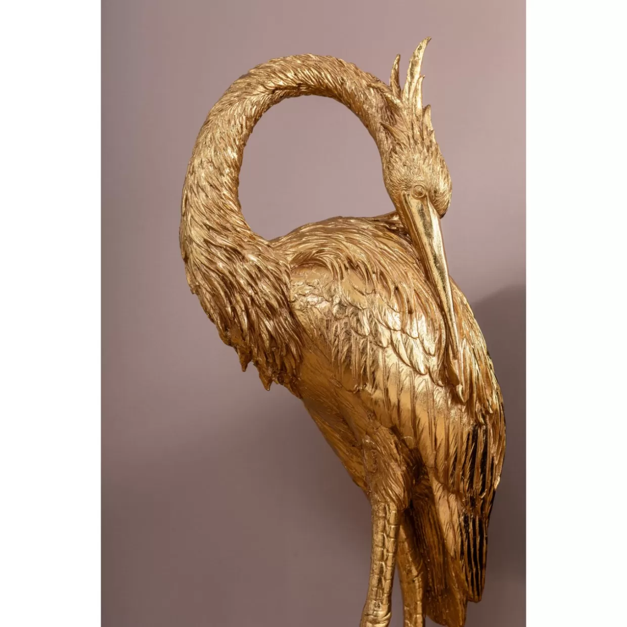 KARE Design | Scultura Decorativa Gru Dorata per Interni - Accessorio Elegante in Tonalità Oro