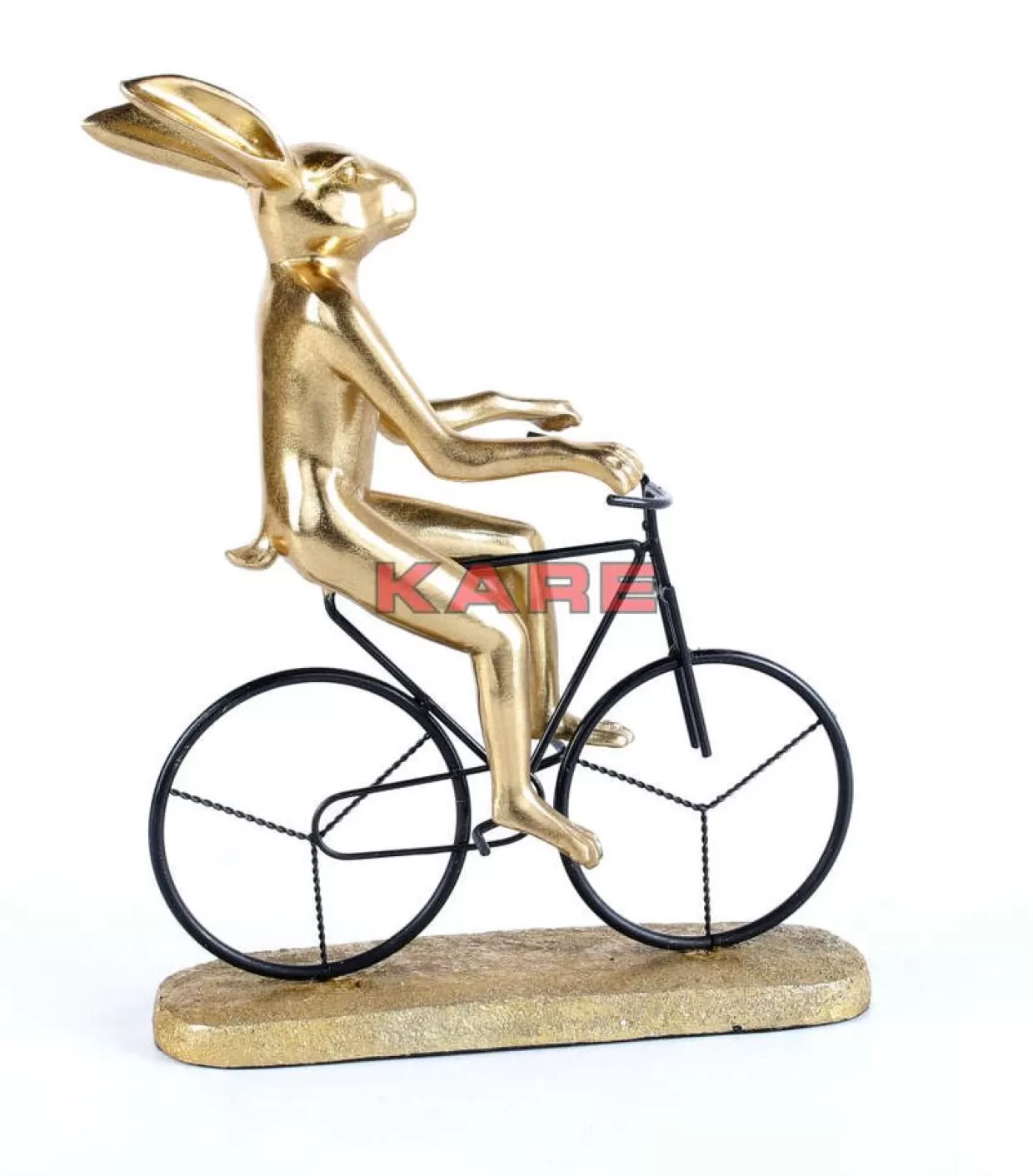 Coniglio Ciclista in Metallo per Arredamento - Scultura Decorativa KARE Design, Idea Regalo Unica per Appassionati di Bicicletta