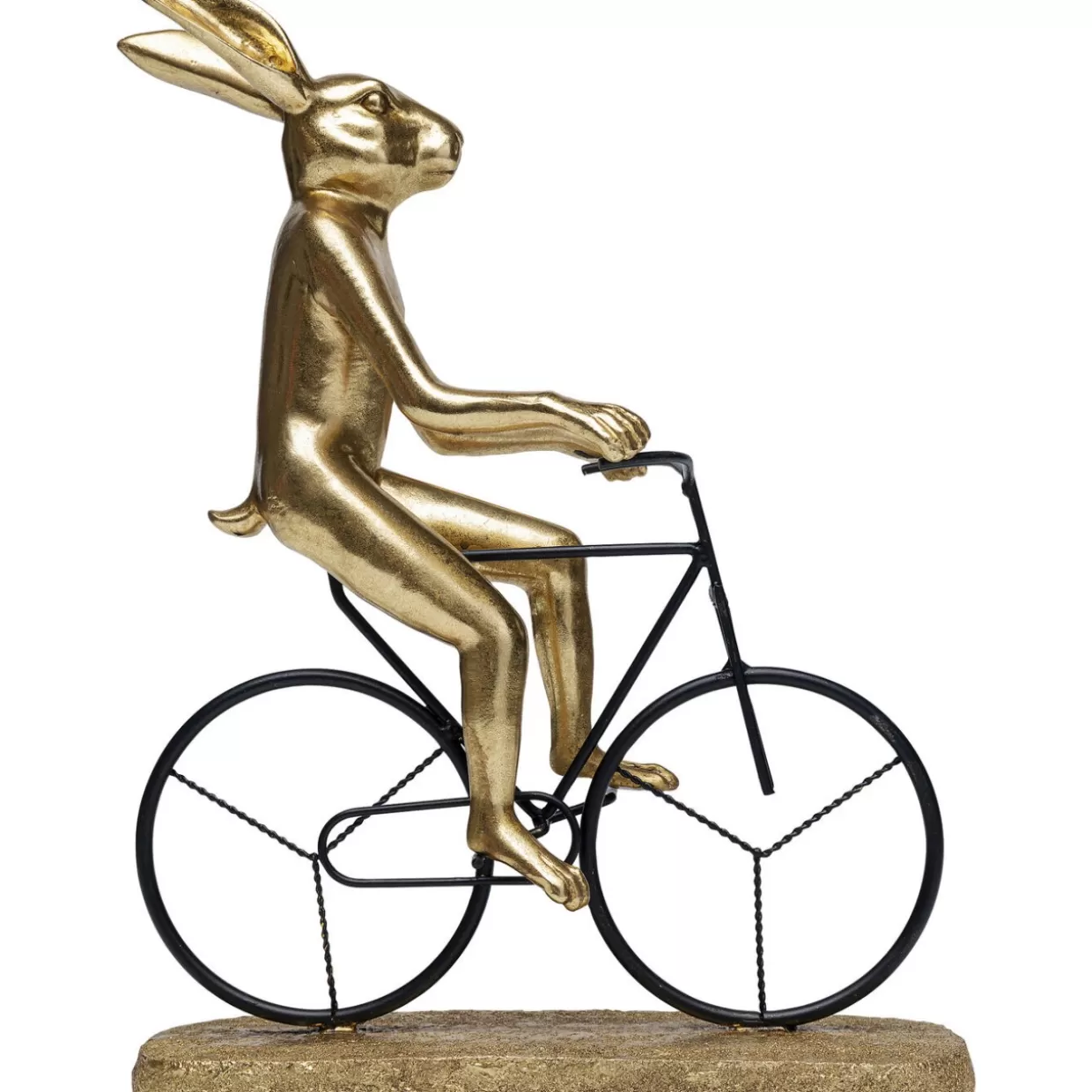 Coniglio Ciclista in Metallo per Arredamento - Scultura Decorativa KARE Design, Idea Regalo Unica per Appassionati di Bicicletta