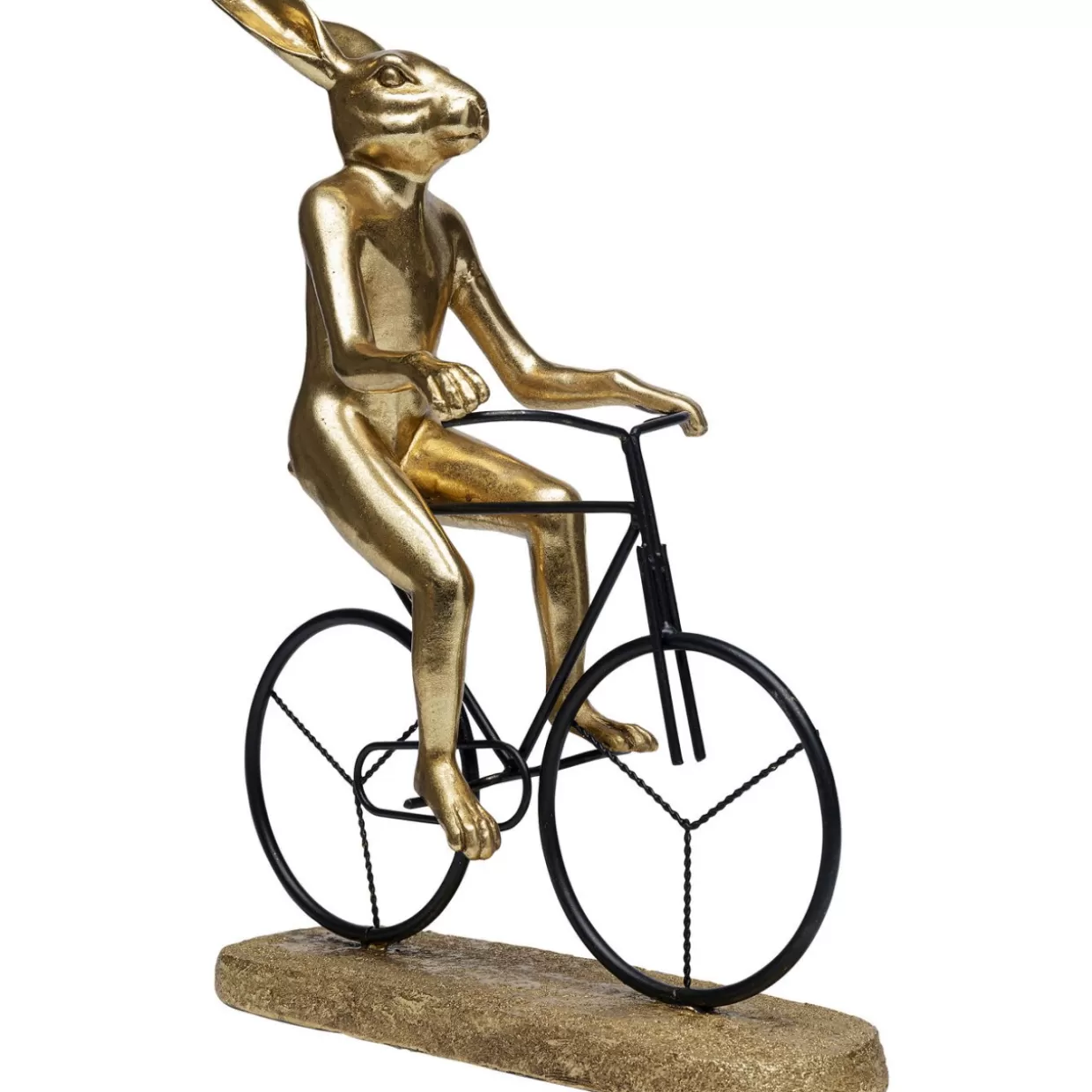 Coniglio Ciclista in Metallo per Arredamento - Scultura Decorativa KARE Design, Idea Regalo Unica per Appassionati di Bicicletta