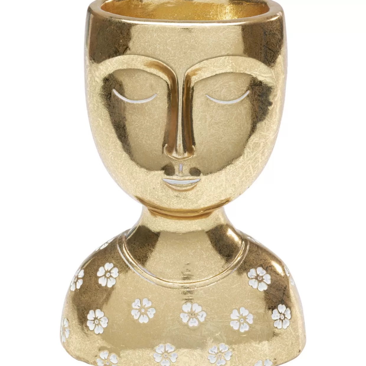 Decorazione Testa Margherita Dorata 19cm per Interni - Oggetto Artistico KARE Design con Fiore Stilizzato in Foglia Oro, Idee Regalo per Casa Moderna