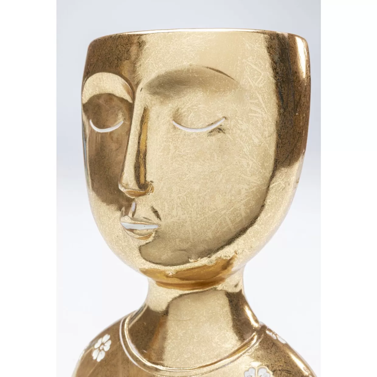 Decorazione Testa Margherita Dorata 19cm per Interni - Oggetto Artistico KARE Design con Fiore Stilizzato in Foglia Oro, Idee Regalo per Casa Moderna