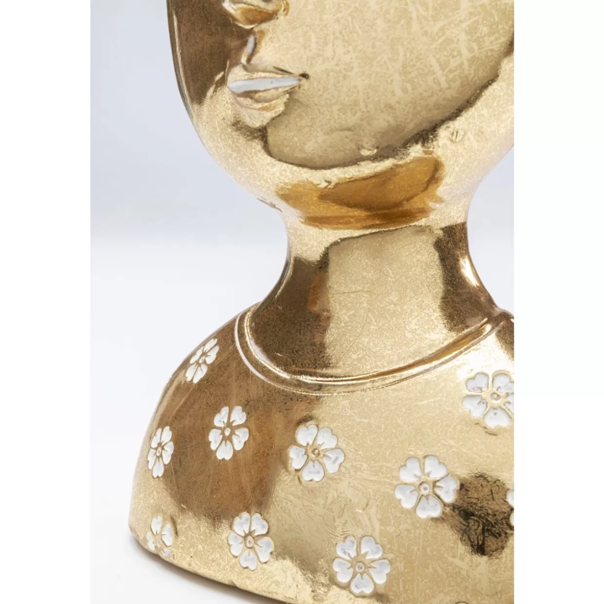 Decorazione Testa Margherita Dorata 19cm per Interni - Oggetto Artistico KARE Design con Fiore Stilizzato in Foglia Oro, Idee Regalo per Casa Moderna