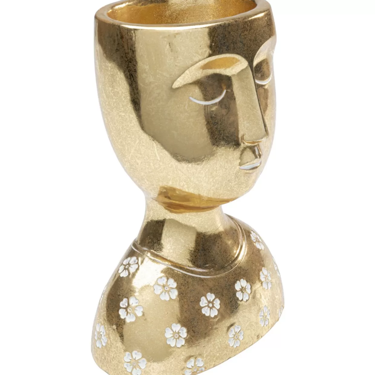 Decorazione Testa Margherita Dorata 19cm per Interni - Oggetto Artistico KARE Design con Fiore Stilizzato in Foglia Oro, Idee Regalo per Casa Moderna