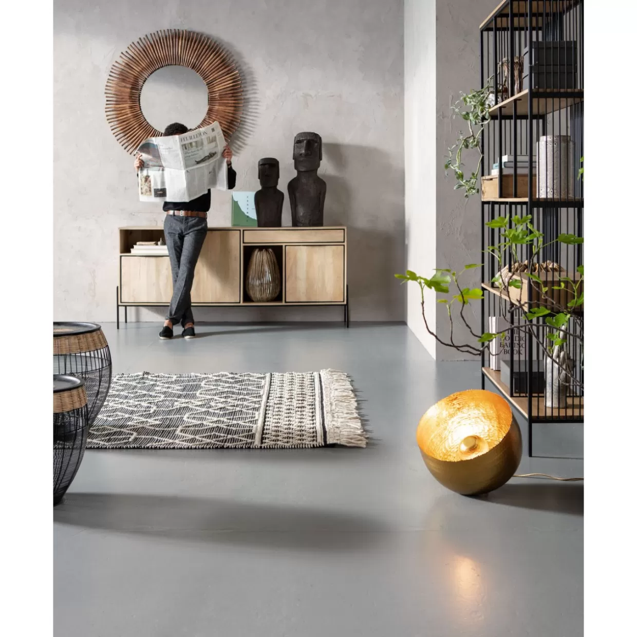 KARE Design - Scultura Decorativa Isola di Pasqua 80 cm per Interni | Idea Regalo Originale per Appassionati di Design 

（：，