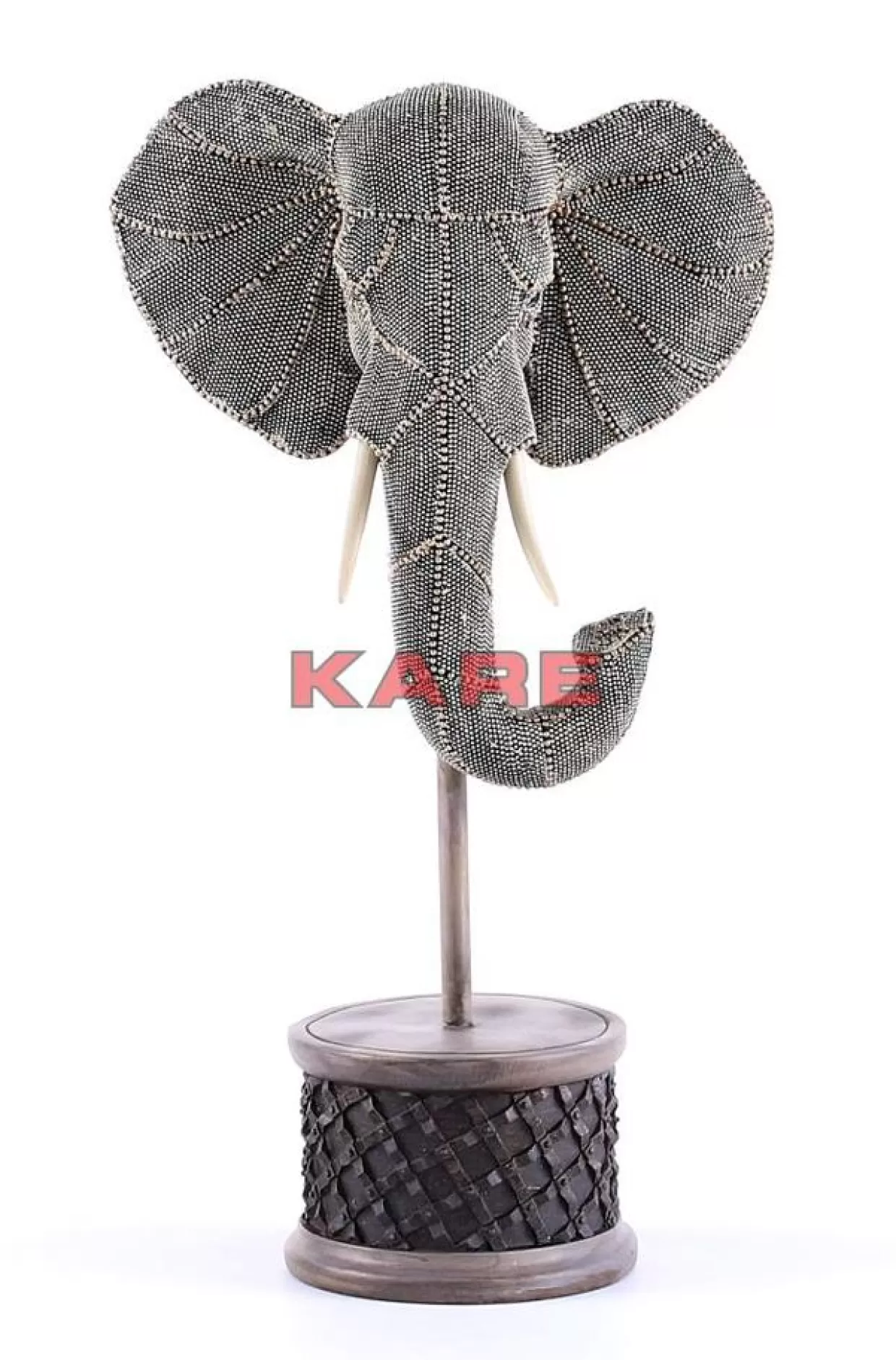 KARE Design Arredamento & Idee Regalo | Scultura Elegante Testa di Elefante con Perle, 49 cm - Decorazione Moderna per Soggiorno o Camera