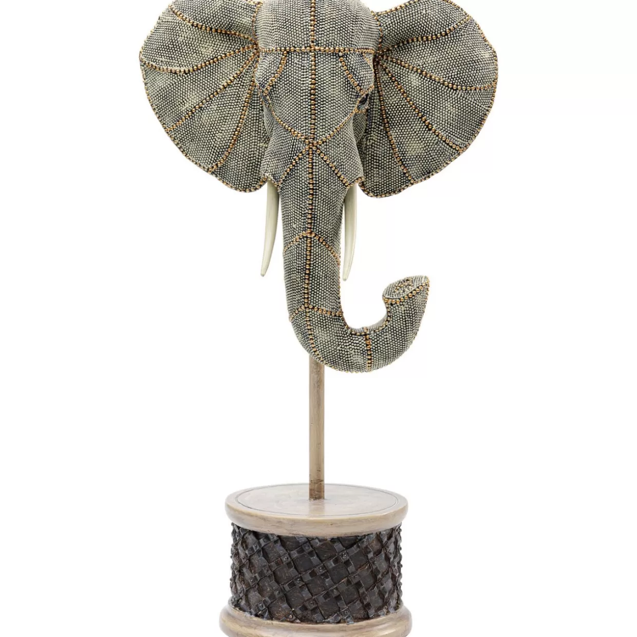 KARE Design Arredamento & Idee Regalo | Scultura Elegante Testa di Elefante con Perle, 49 cm - Decorazione Moderna per Soggiorno o Camera