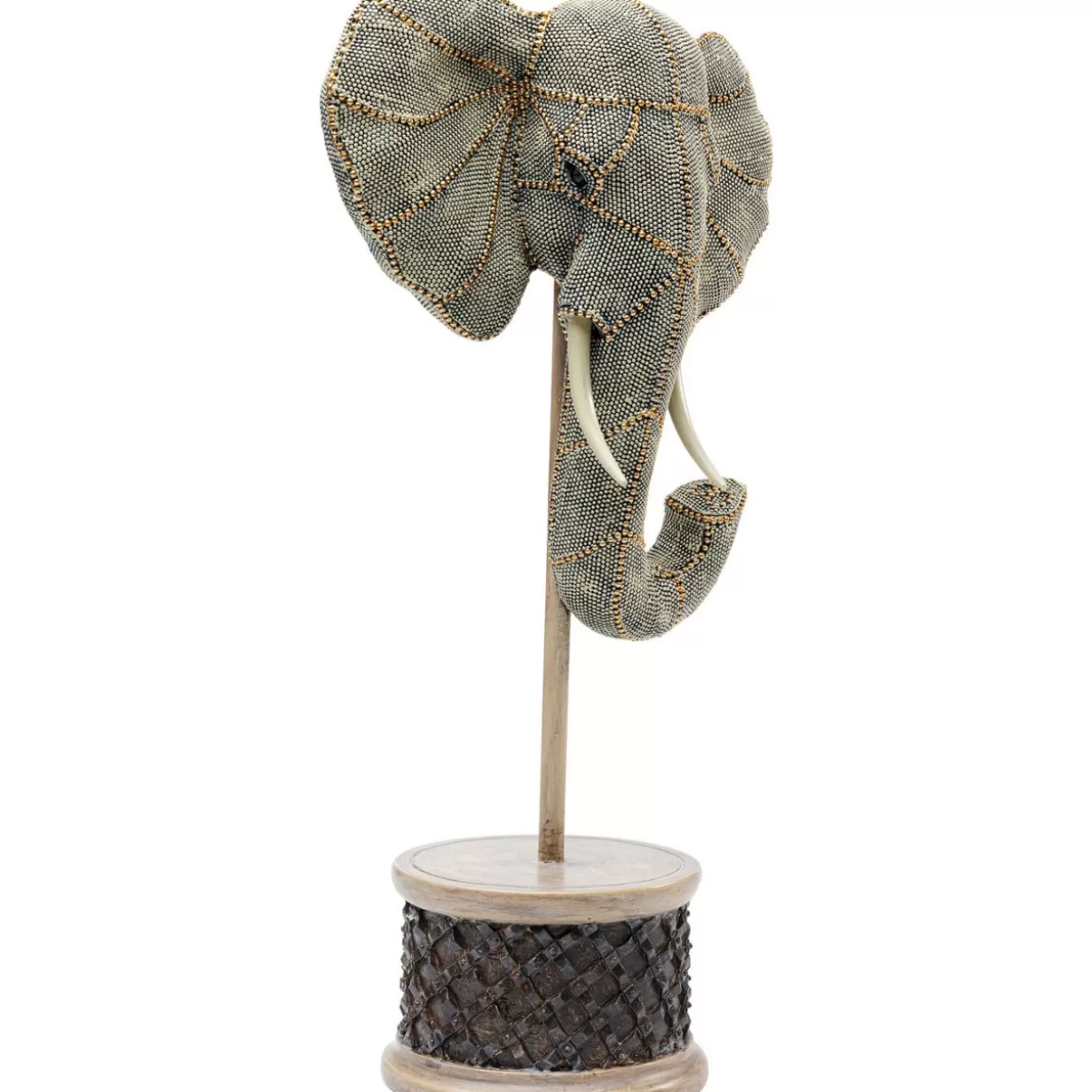 KARE Design Arredamento & Idee Regalo | Scultura Elegante Testa di Elefante con Perle, 49 cm - Decorazione Moderna per Soggiorno o Camera