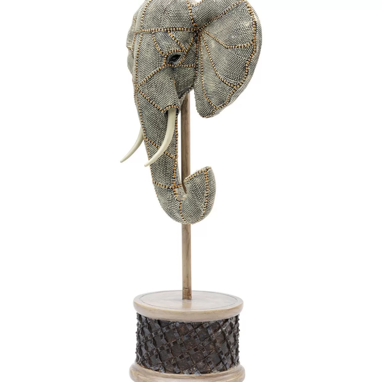 KARE Design Arredamento & Idee Regalo | Scultura Elegante Testa di Elefante con Perle, 49 cm - Decorazione Moderna per Soggiorno o Camera